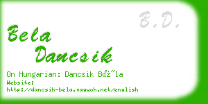 bela dancsik business card